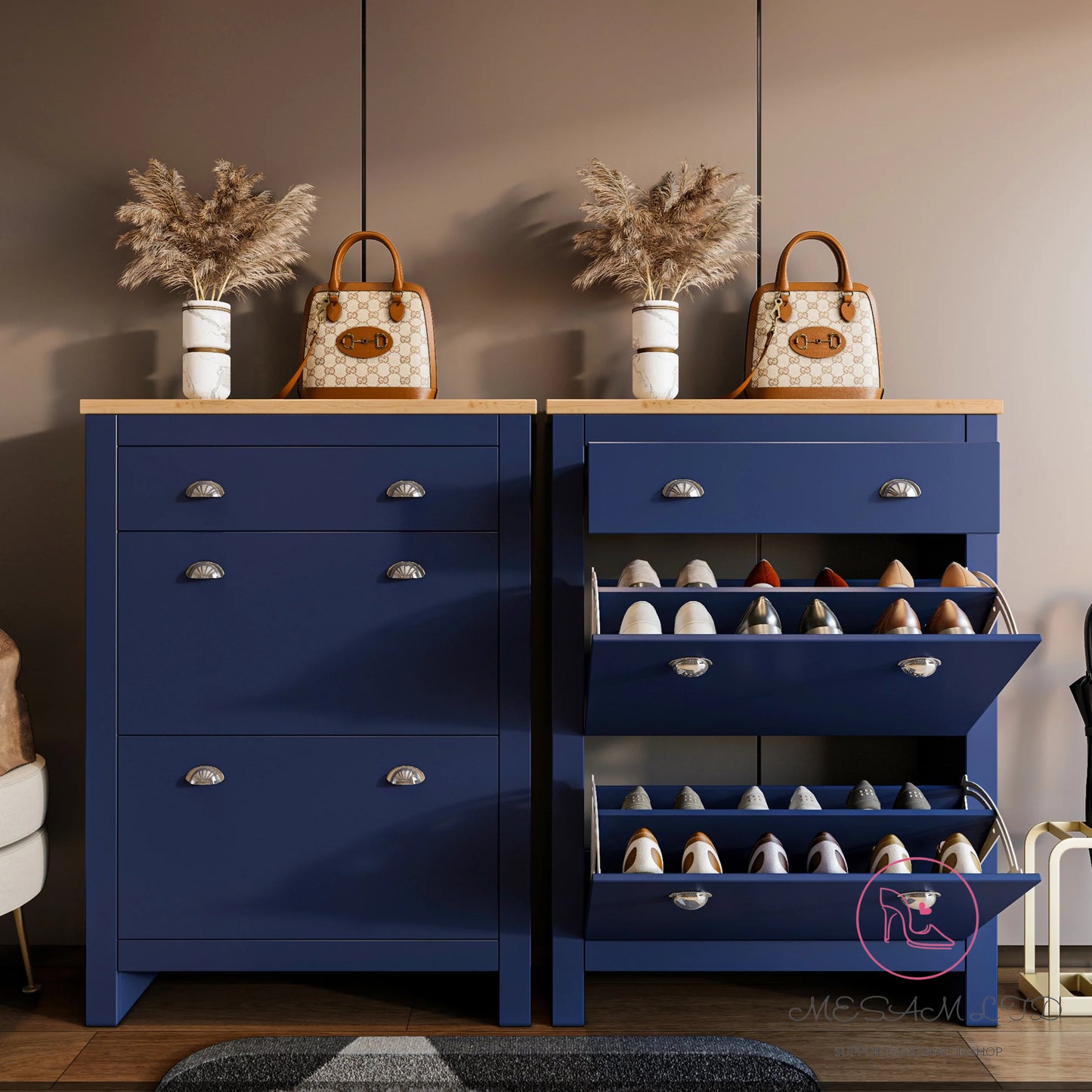 MESAM Shoe Cabinet With Drawer