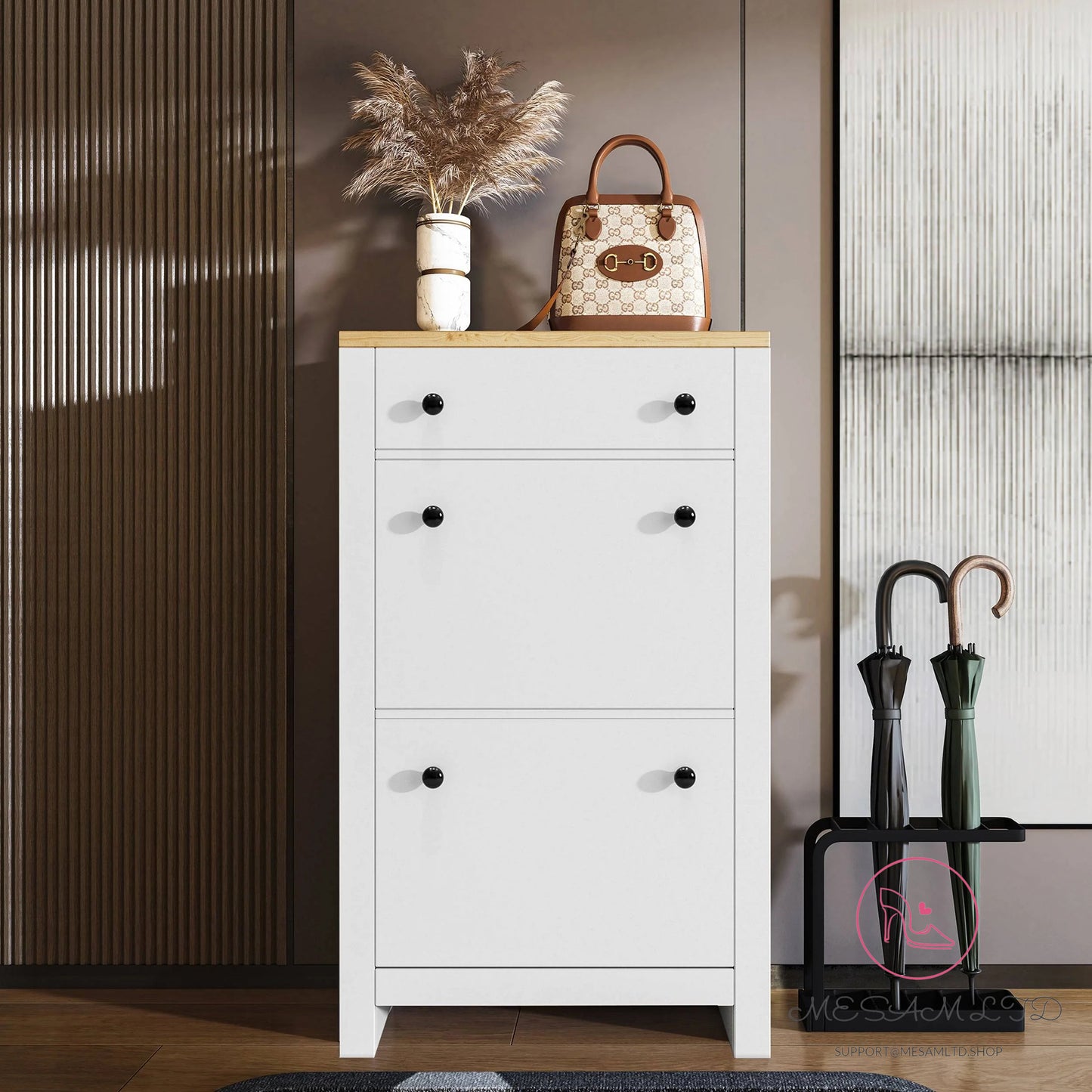 MESAM Modern Shoe Cabinet With Drawers