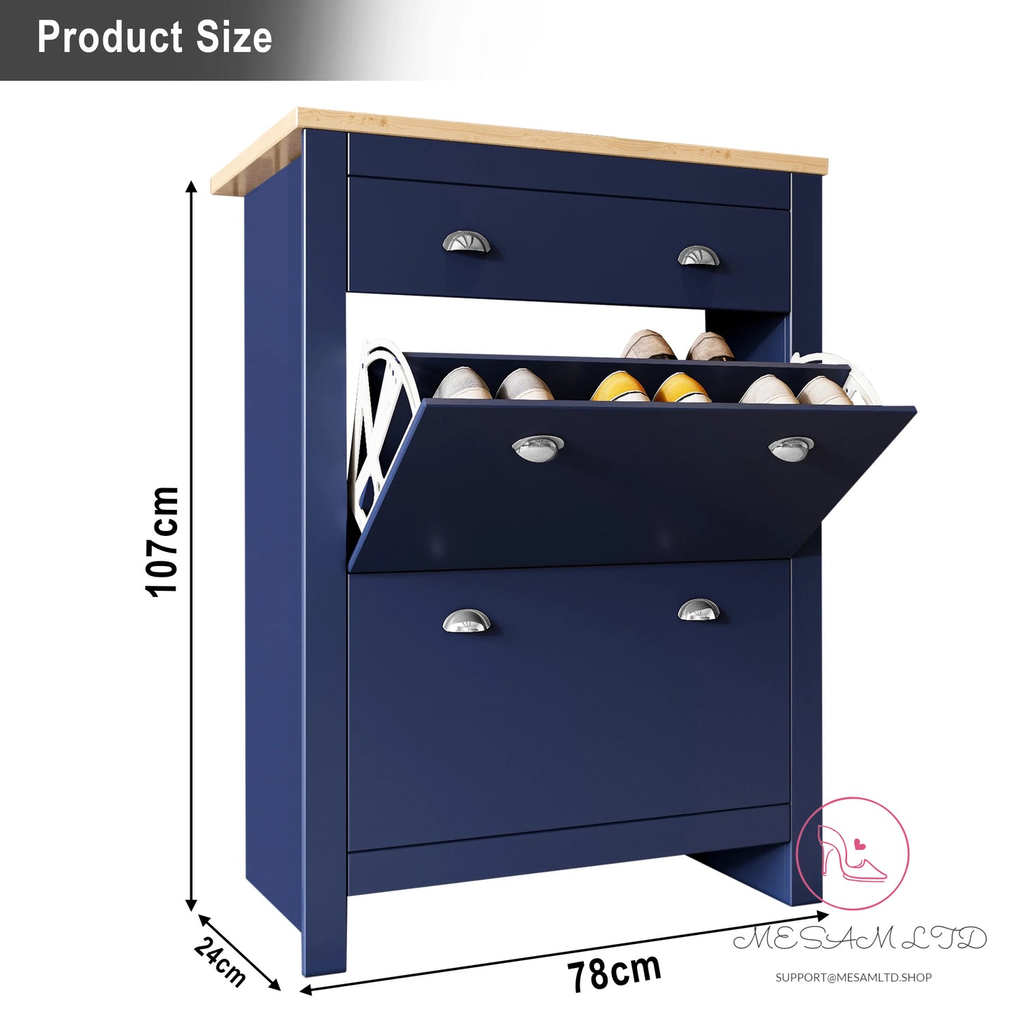 MESAM Shoe Cabinet With Drawer