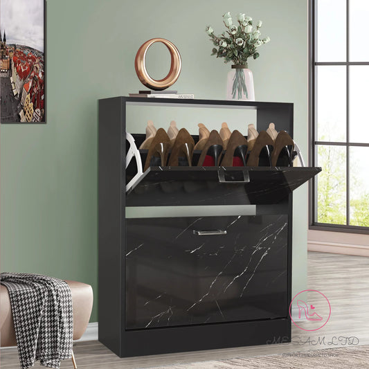 MESAM 2 Door Slim Shoe Cabinet For Hallway