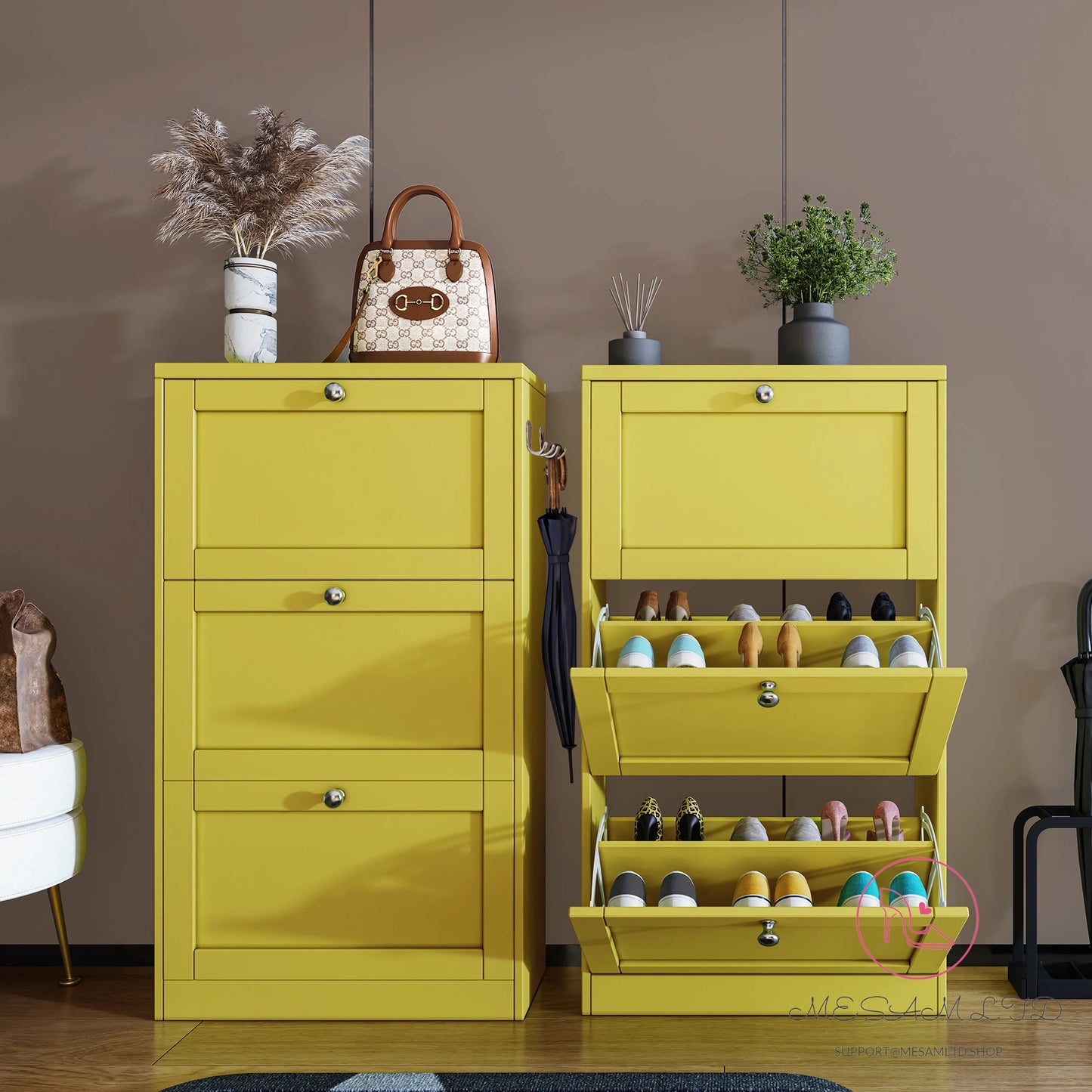 MESAM Shaker Shoe Cabinet For Hallway