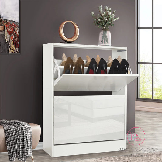 High Gloss 2 Door Shoe Cabinet