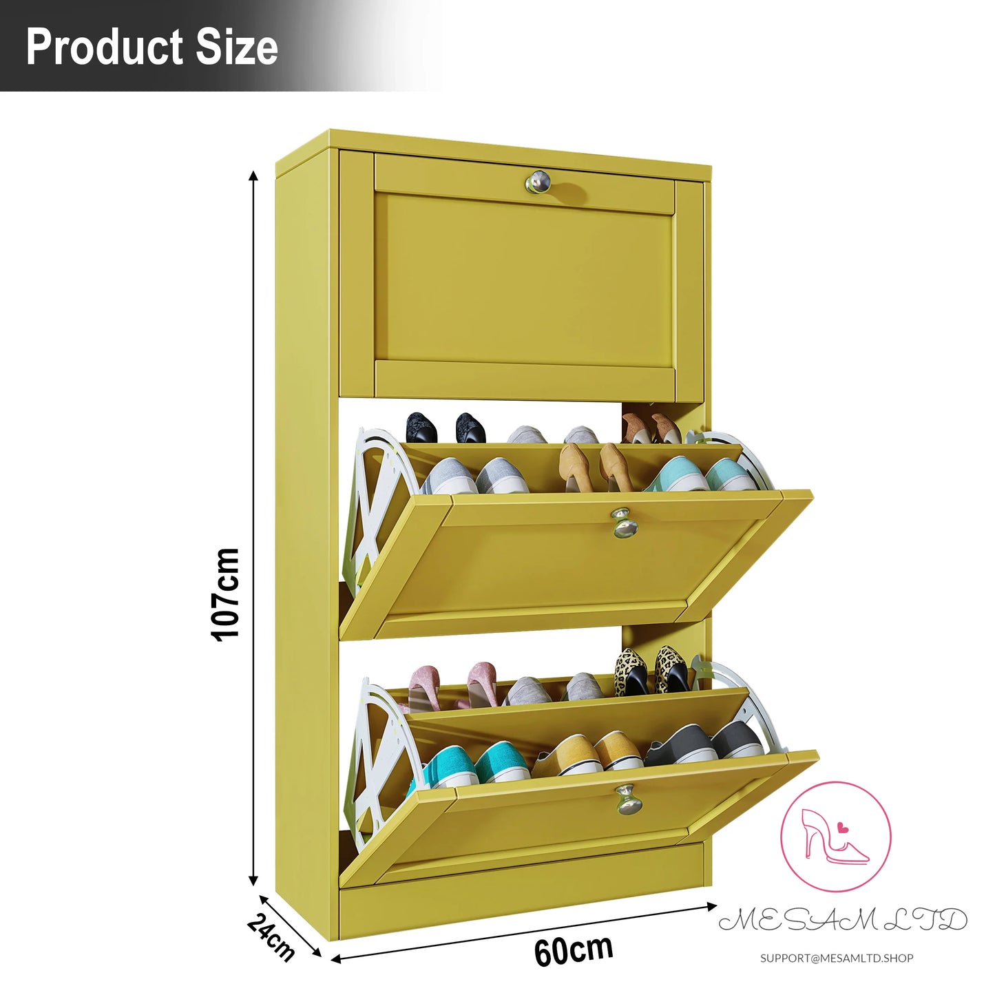 MESAM Shaker Shoe Cabinet For Hallway