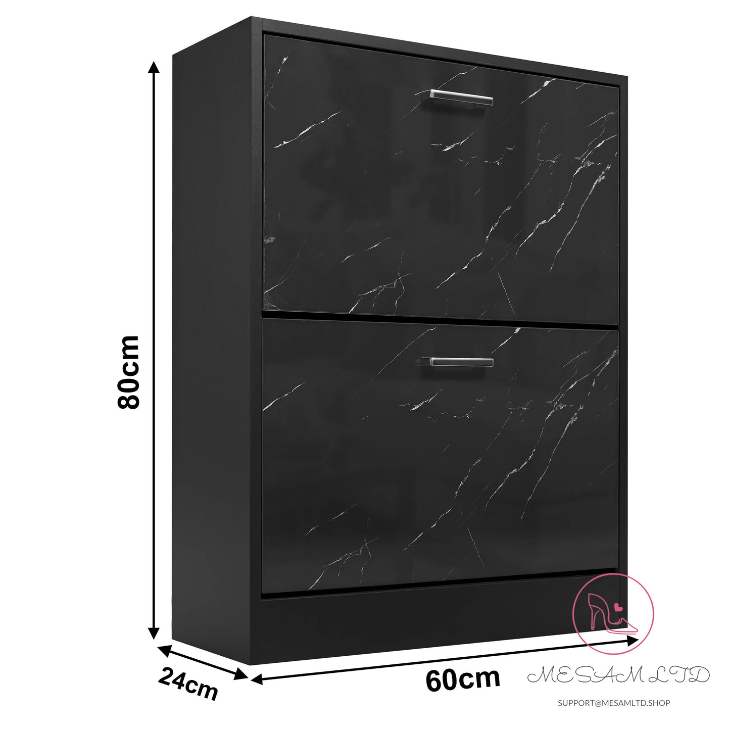 MESAM 2 Door Slim Shoe Cabinet For Hallway