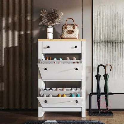 MESAM Modern Shoe Cabinet With Drawers