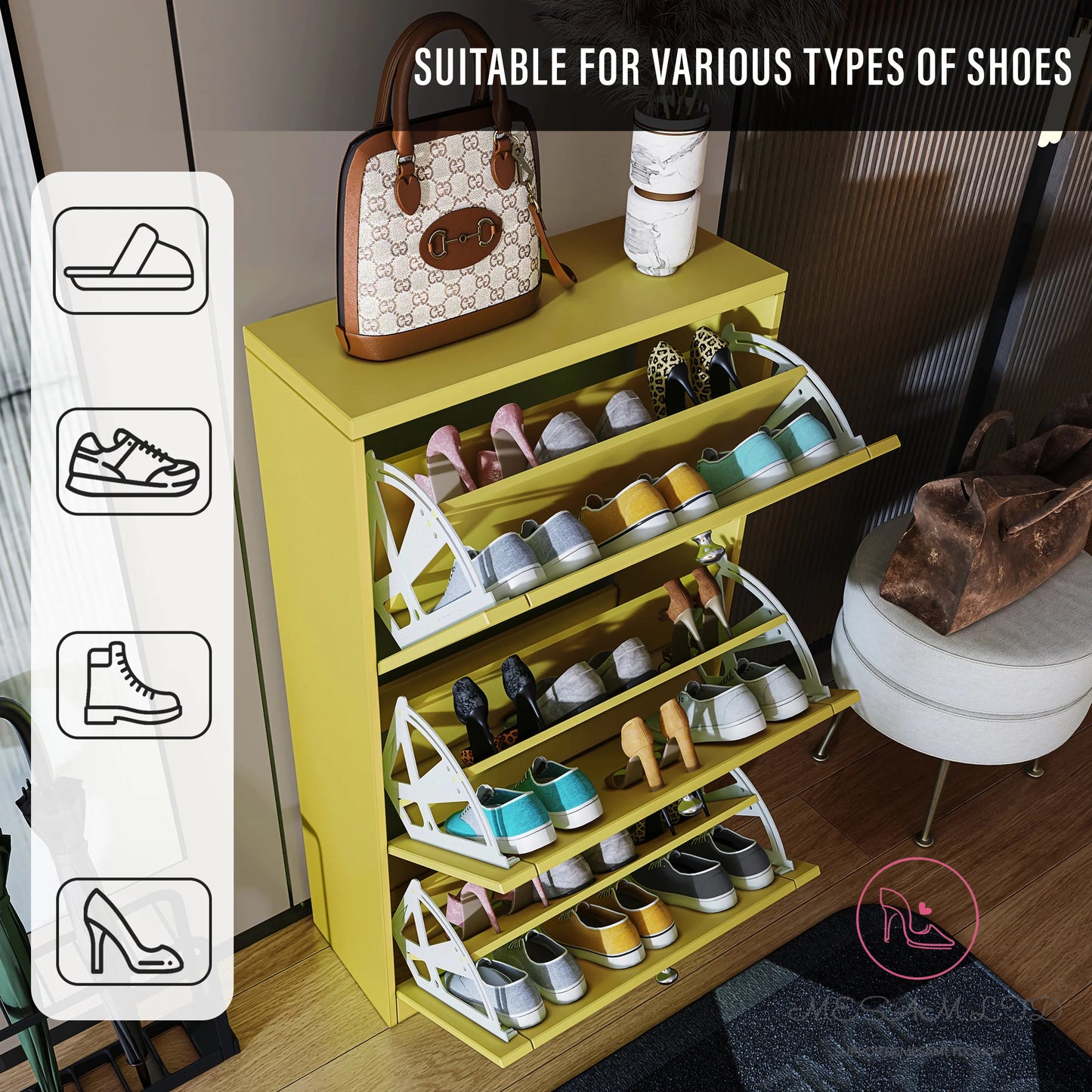 MESAM Shaker Shoe Cabinet For Hallway