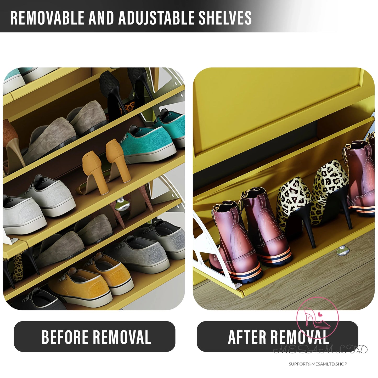 MESAM Shaker Shoe Cabinet For Hallway